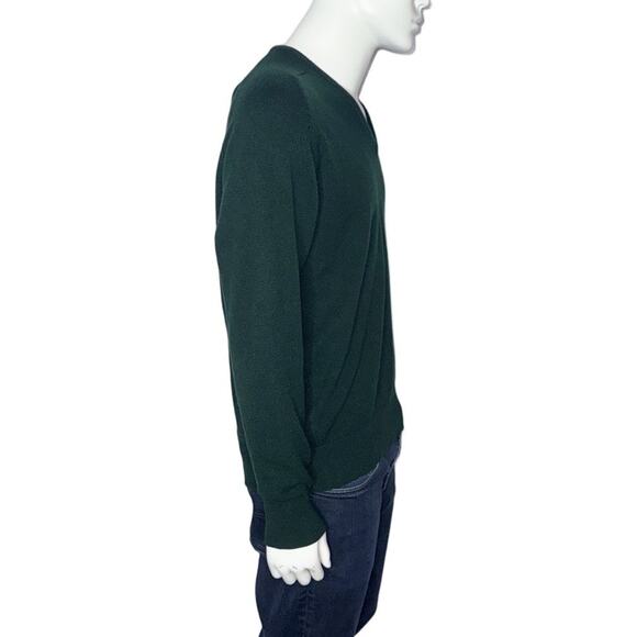 VTG BROOKS BROTHERS 100% LAMBSWOOL V-NECK SWEATER DARK GREEN MADE IN ENGLAND XL - Picture 2 of 8